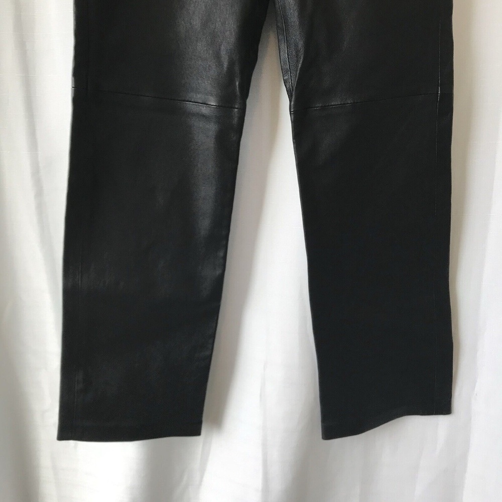 Jarbo CATERINA ANKLE STRAIGHT LEG PANT IN STRETCH LEATHER Size 32 Eu 2-4 Us - Picture 3 of 16